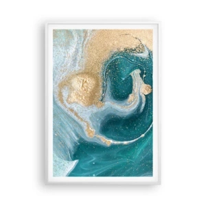 Poszter fekete keretben - Arany és türkiz örvénye - 70x100 cm