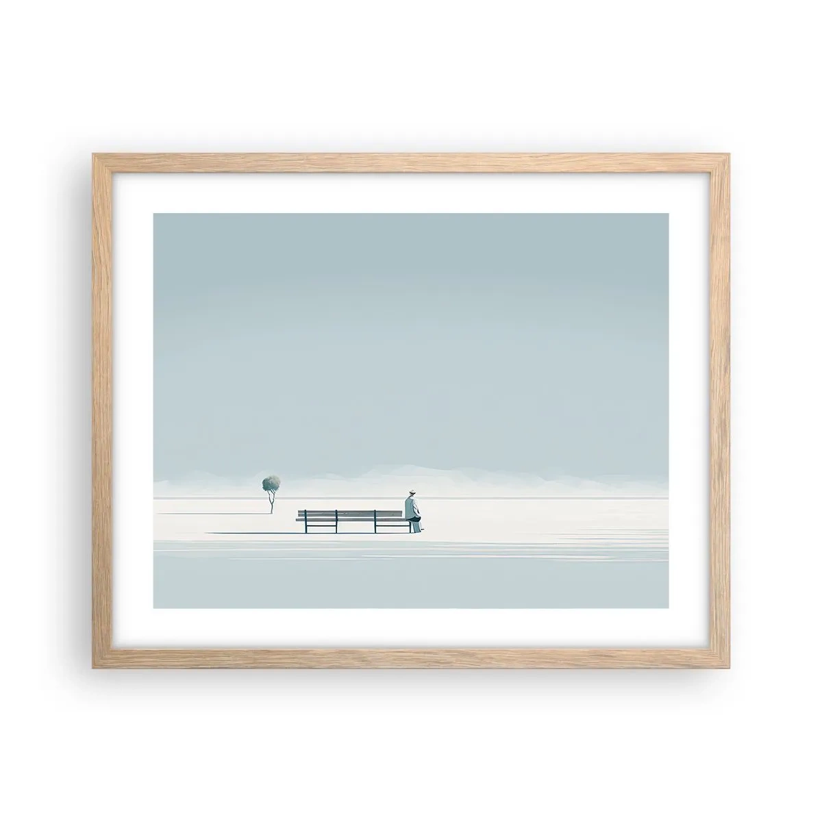 Poszter világos tölgy keretben - Igen, én várok. - 50x40 cm