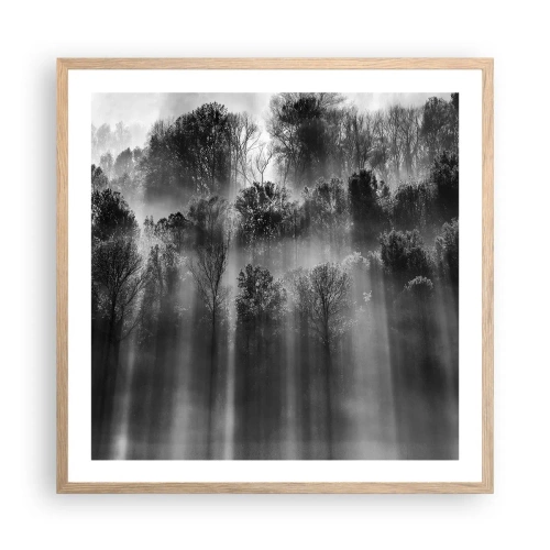 Poszter világos tölgy keretben - Fénypatakokban - 60x60 cm