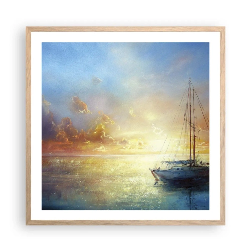 Poszter világos tölgy keretben - Egy arany öbölben - 60x60 cm