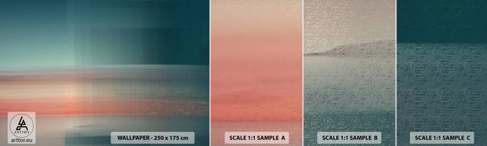 Fotótapéta Minta Standard Eco - Absztrakt: fényhullámok - Víz, Ég, Minimalizmus - 100x30 cm