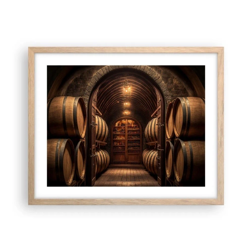 Poszter világos tölgy keretben - Hangulatos pince - 50x40 cm