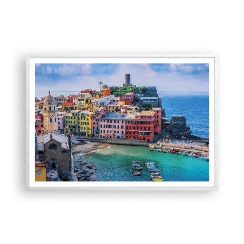 Poszter fekete keretben - Varázslatos mediterrán város - 100x70 cm