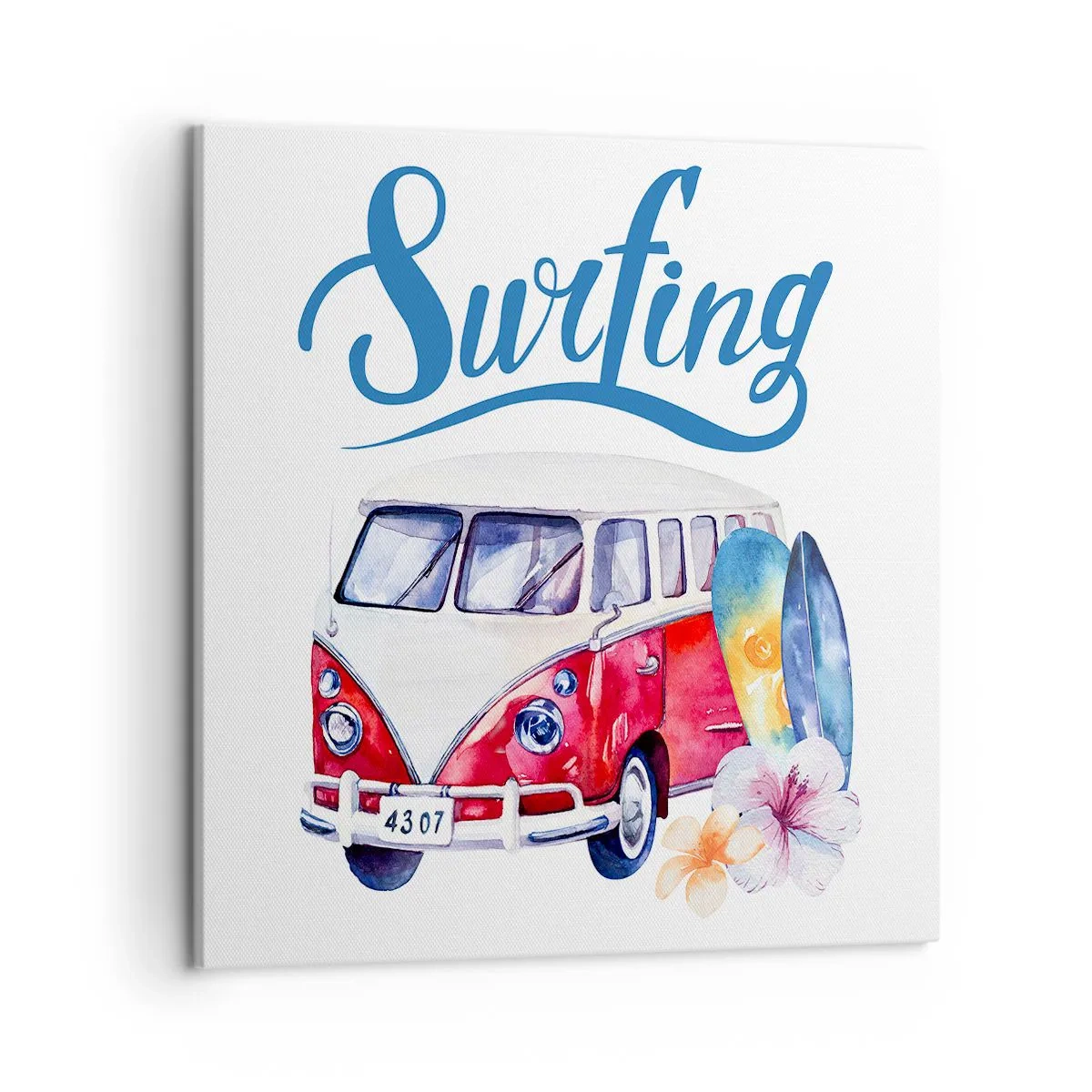 Vászonkép - Uborka - klasszikus egy szörfös számára - 50x50 cm