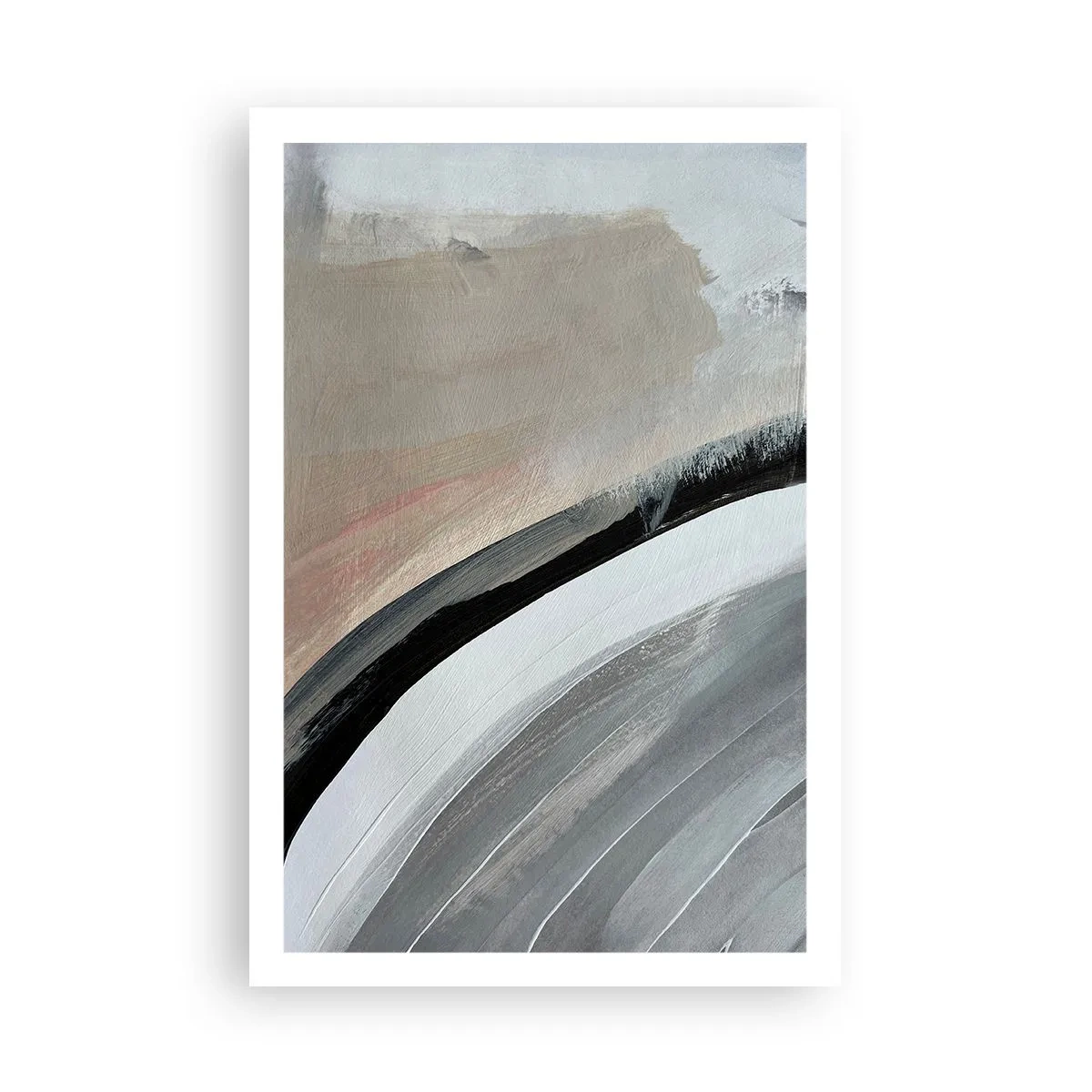 Poszter - Kompozíció: a fekete és szürke íve - 61x91 cm