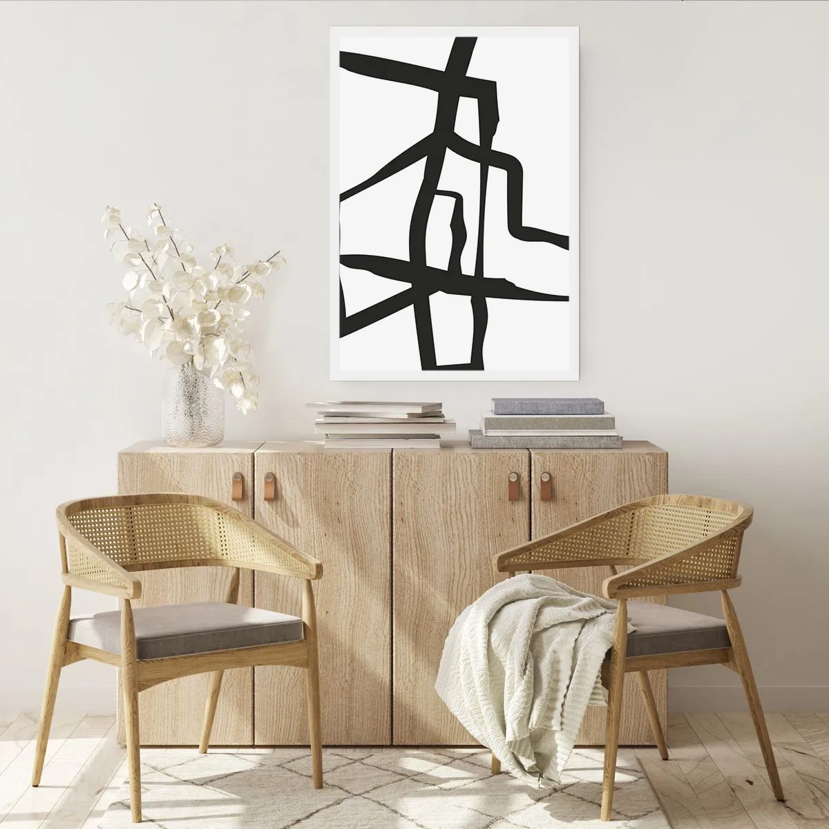 Poszter - Fekete-fehér konstrukció - 50x70 cm