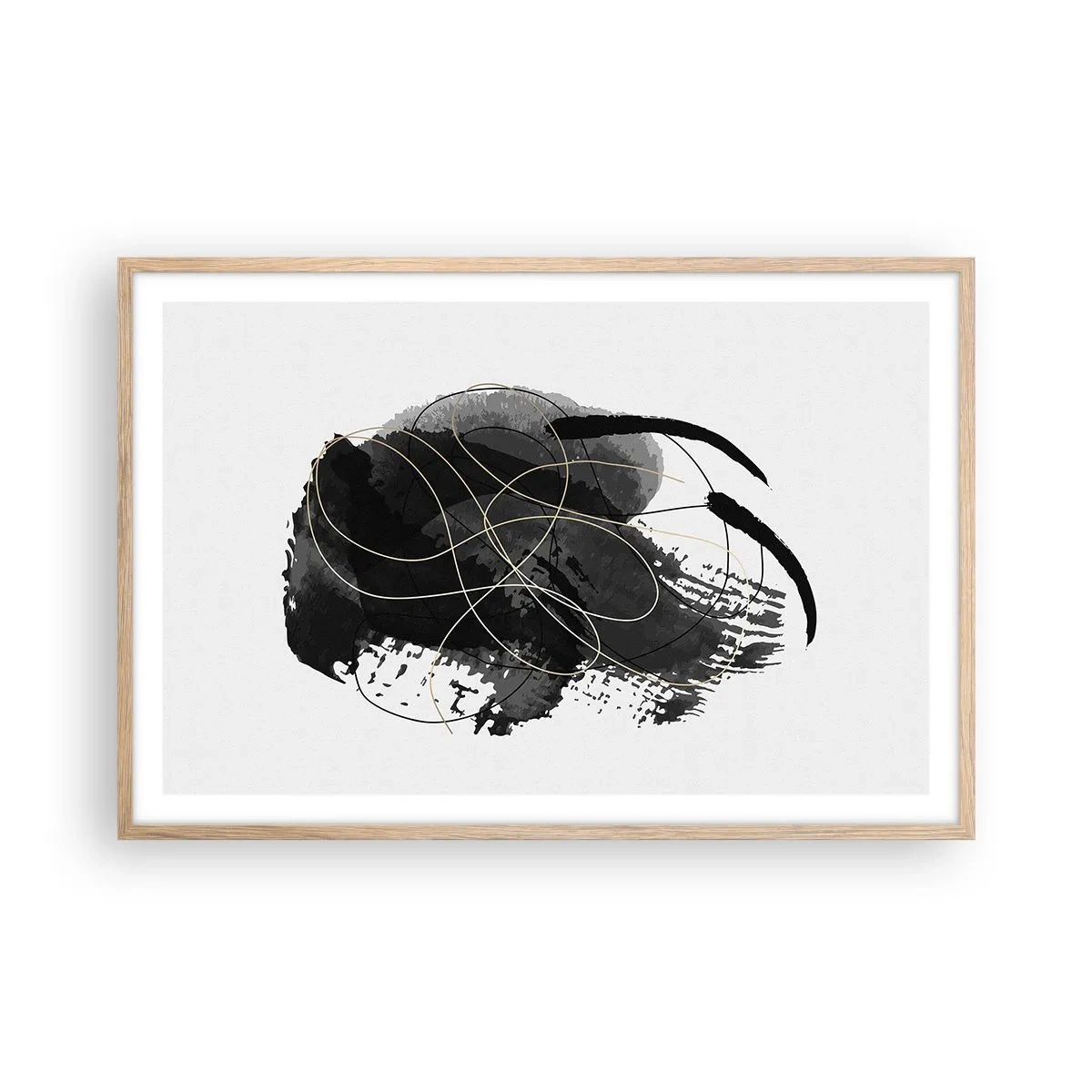 Poszter világos tölgy keretben - Feketéből készült - 91x61 cm