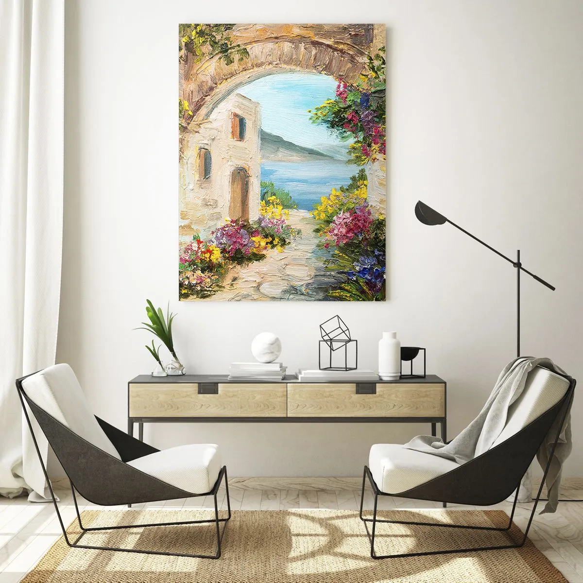 Üveg kép - Egy tengerparti vidék varázsa - 50x70 cm