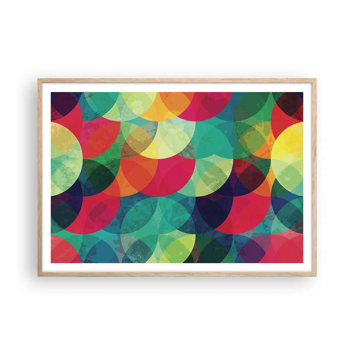 Poszter világos tölgy keretben - Felszívárványság - 100x70 cm