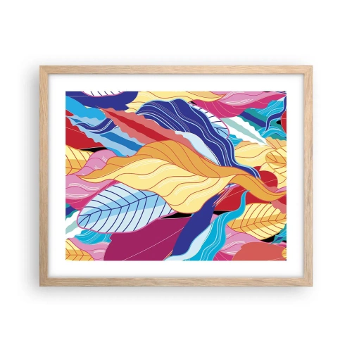 Poszter világos tölgy keretben - Színes rendetlenség - 50x40 cm