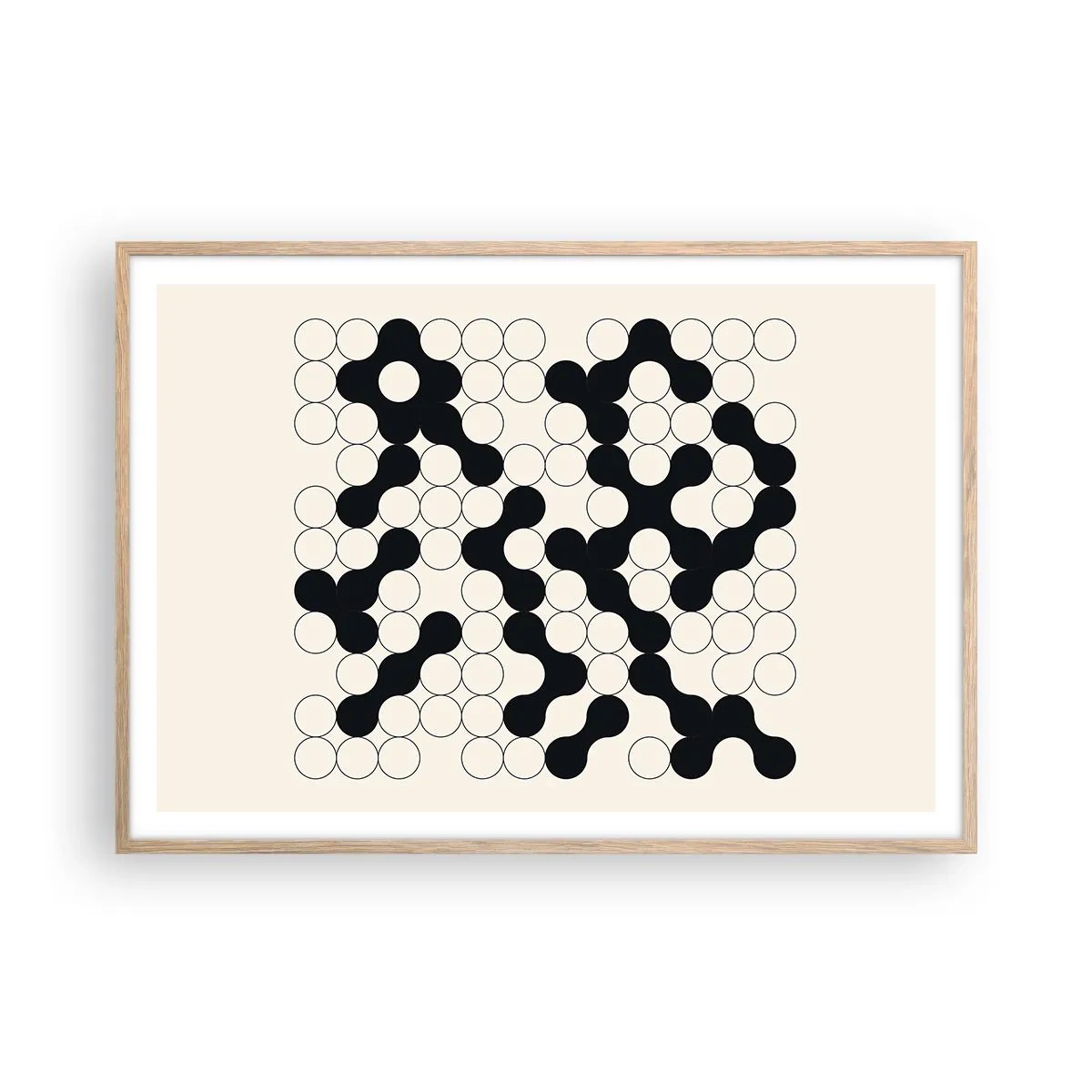 Poszter világos tölgy keretben - Kínai játék - variáció - 100x70 cm