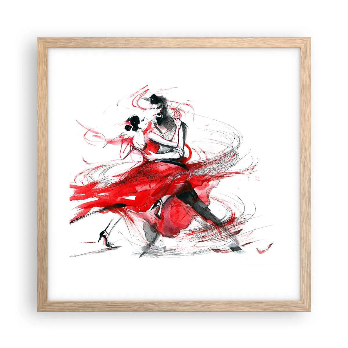 Poszter világos tölgy keretben - Tango - a szenvedély ritmusa - 40x40 cm