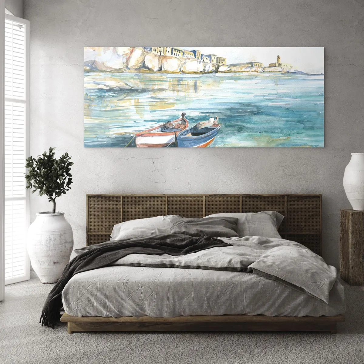 Üveg kép - Tájkép azúrkéken - 100x40 cm