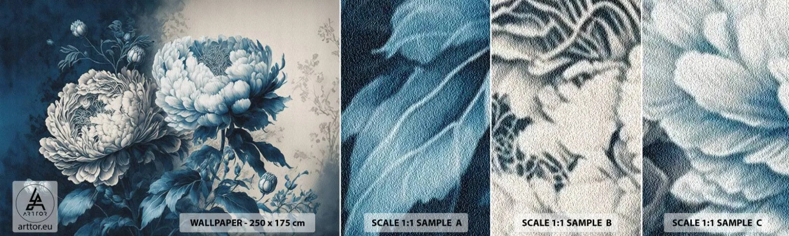 Fotótapéta Minta Standard Eco - Egy jól összeillő pár - Virágok, Klasszikus, Rokokó - 100x30 cm