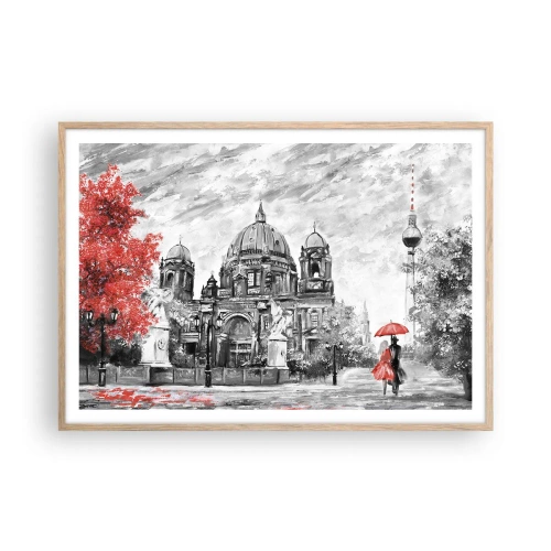 Poszter világos tölgy keretben - Berlini találkozó - 100x70 cm