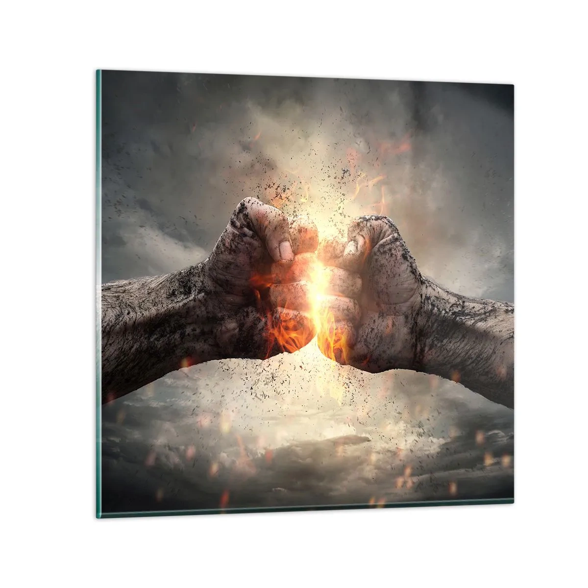 Üveg kép - Harcolj - 40x40 cm