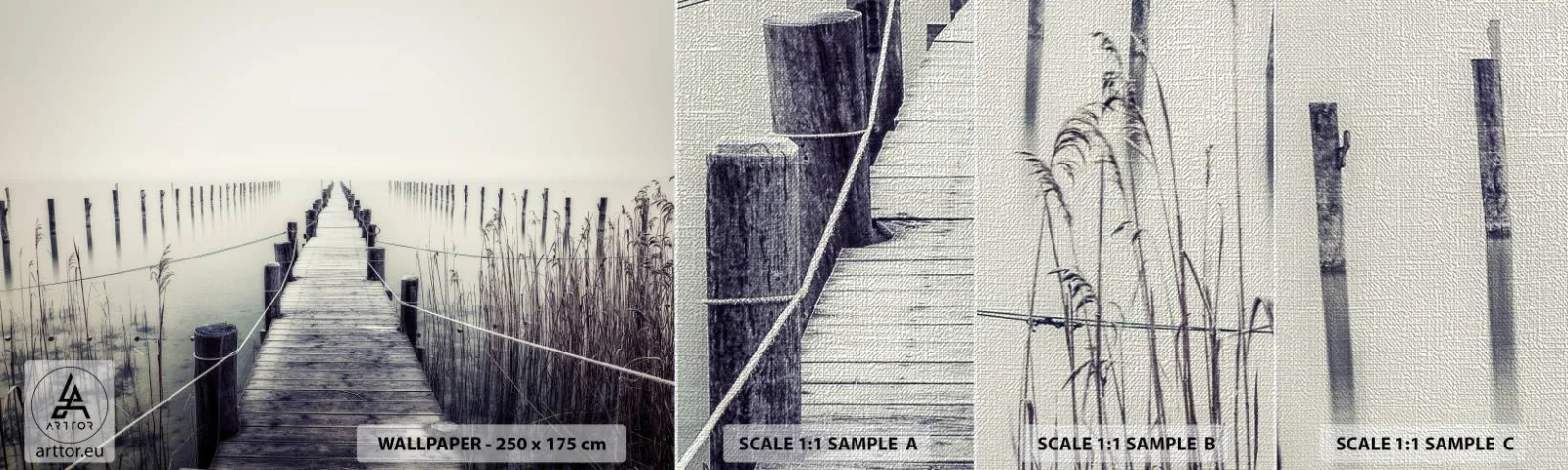 Fotótapéta Minta Premium Canvas - Merülj el a békében - Híd, Tó, Csend - 100x30 cm