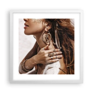 Poszter fekete keretben - Az érintetlen tengerpart királynője - 40x40 cm