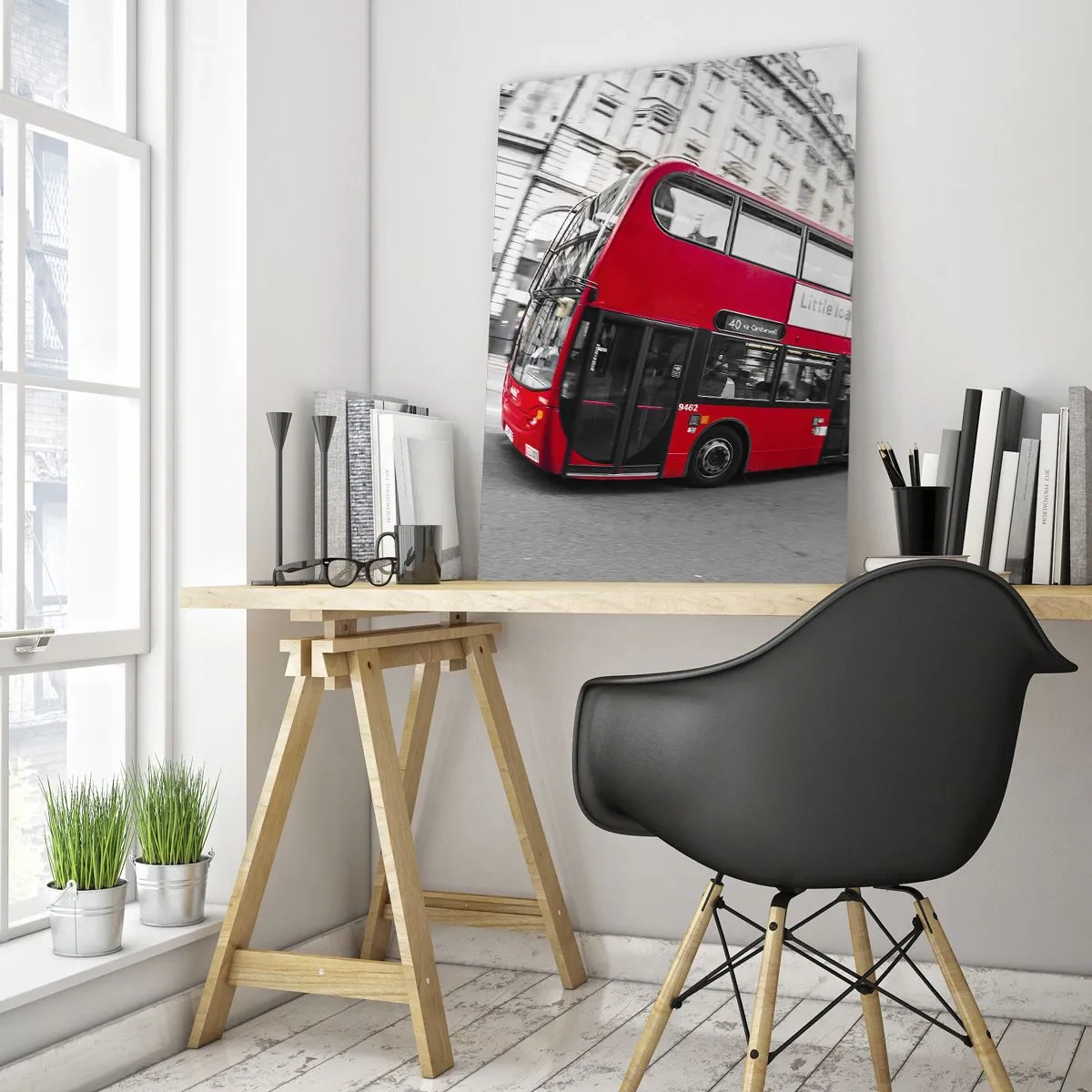 Üveg kép - London hagyományosan - by bus - 50x70 cm