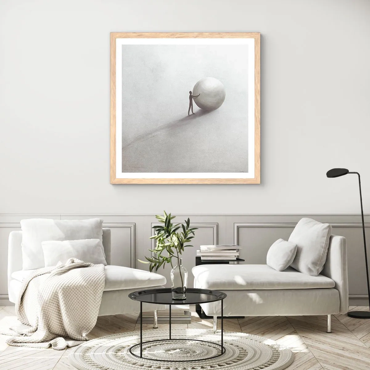 Poszter világos tölgy keretben - Az élet játéka - 40x40 cm