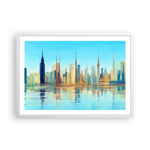 Poszter fekete keretben - Napfényes metropolisz - 70x50 cm