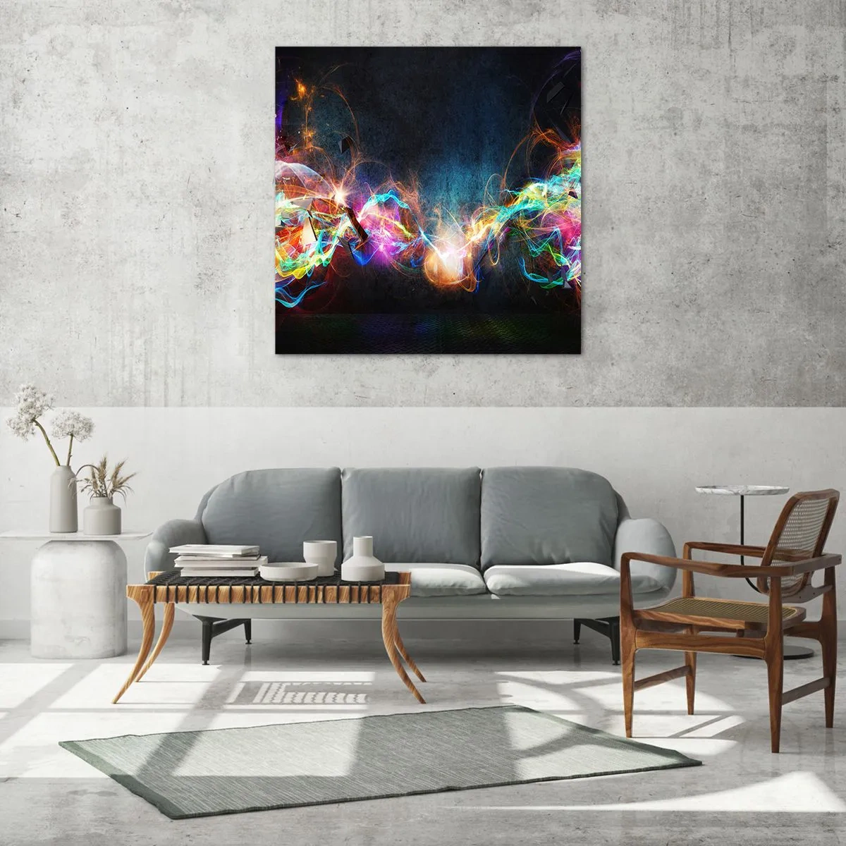 Üveg kép - Vígan a sötét ellen - 60x60 cm