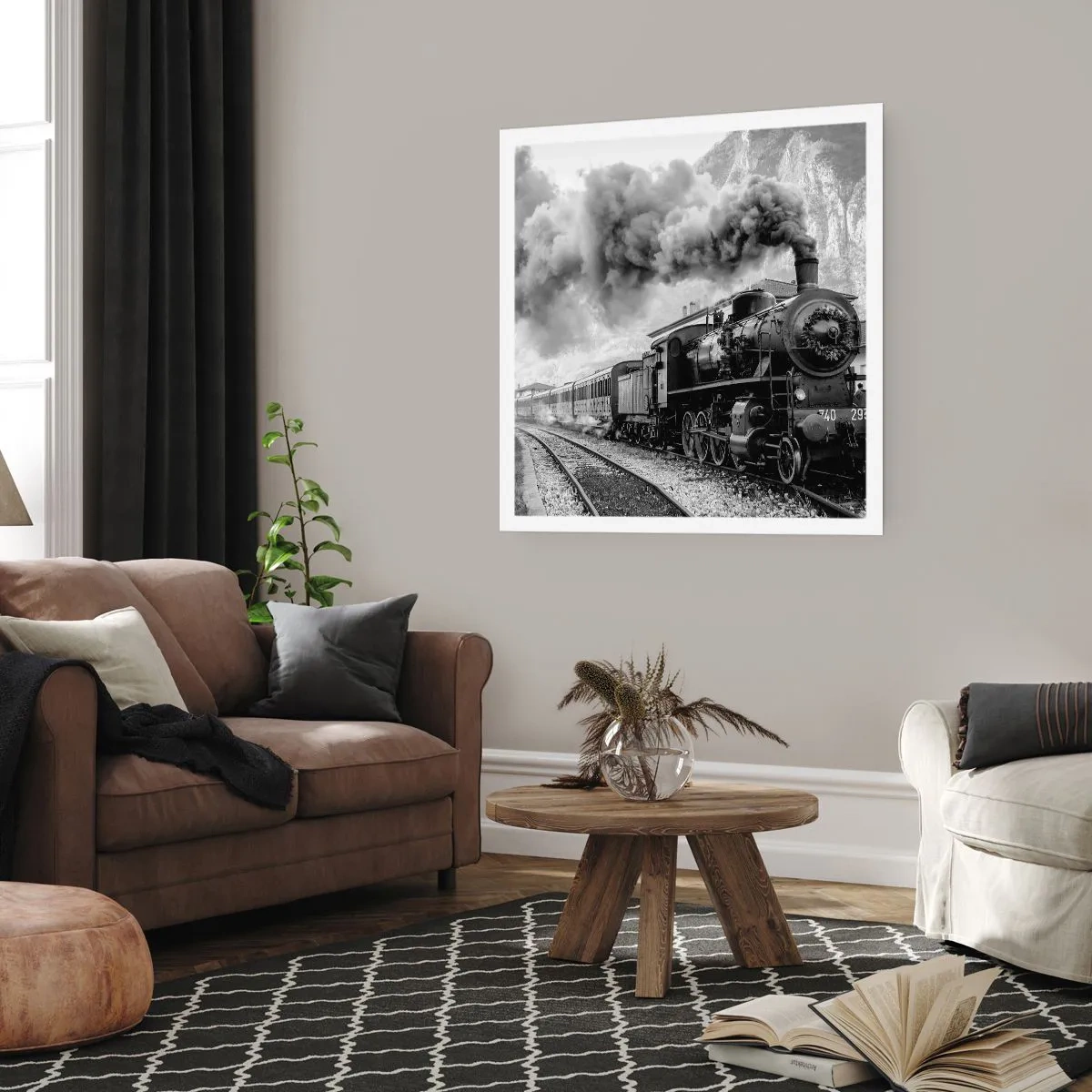 Poszter - Indulását a mozdony várja… - 40x40 cm