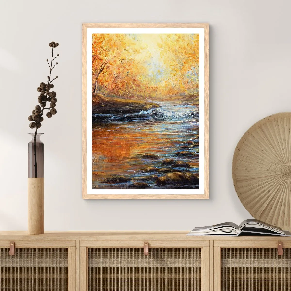 Poszter világos tölgy keretben - Az Arany Patak - 61x91 cm