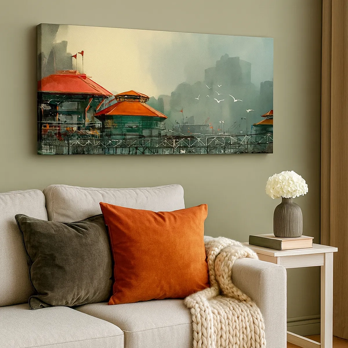 Vászonkép - Napsütéses nap a kikötőben - 30x30 cm