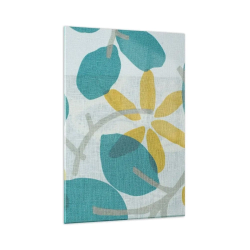 Üveg kép - Azúrkék levelek között - 80x120 cm