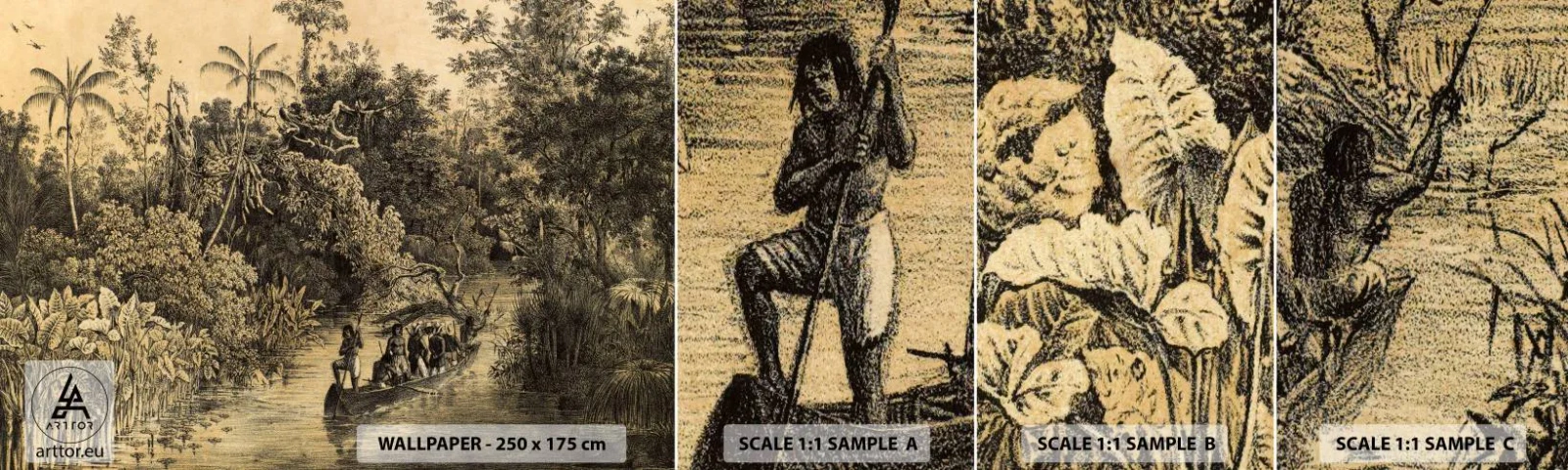 Fotótapéta Minta Standard Eco - Expedíció a forráshoz - Dzsungel, Amazónia, Trópusok - 100x30 cm