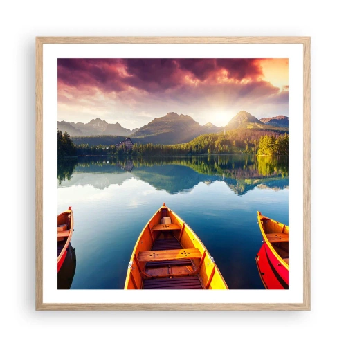 Poszter világos tölgy keretben - Semmi a természet ellen - 60x60 cm