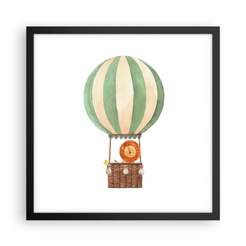 Poszter fehér keretben - Leon utazásai - 40x40 cm