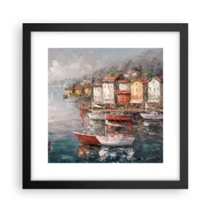 Poszter fehér keretben - Romantikus kikötő - 30x30 cm