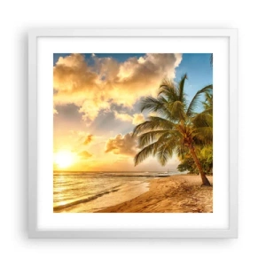 Poszter fekete keretben - Örök nyár, mindig vakáció - 40x40 cm