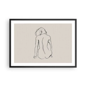 Poszter fehér keretben - Lány meztelenül - 70x50 cm