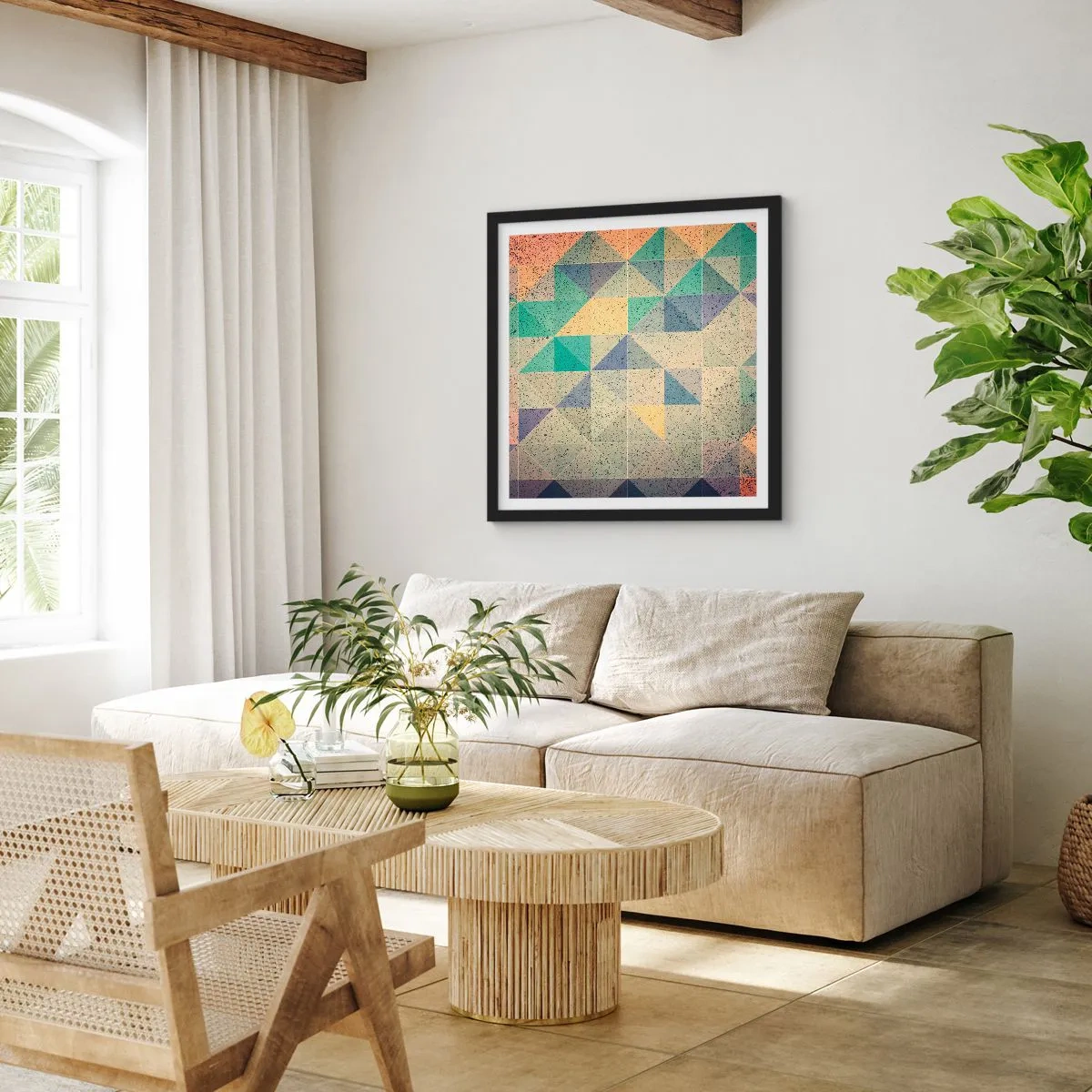 Poszter fehér keretben - A háromszögek köztársasága - 60x60 cm