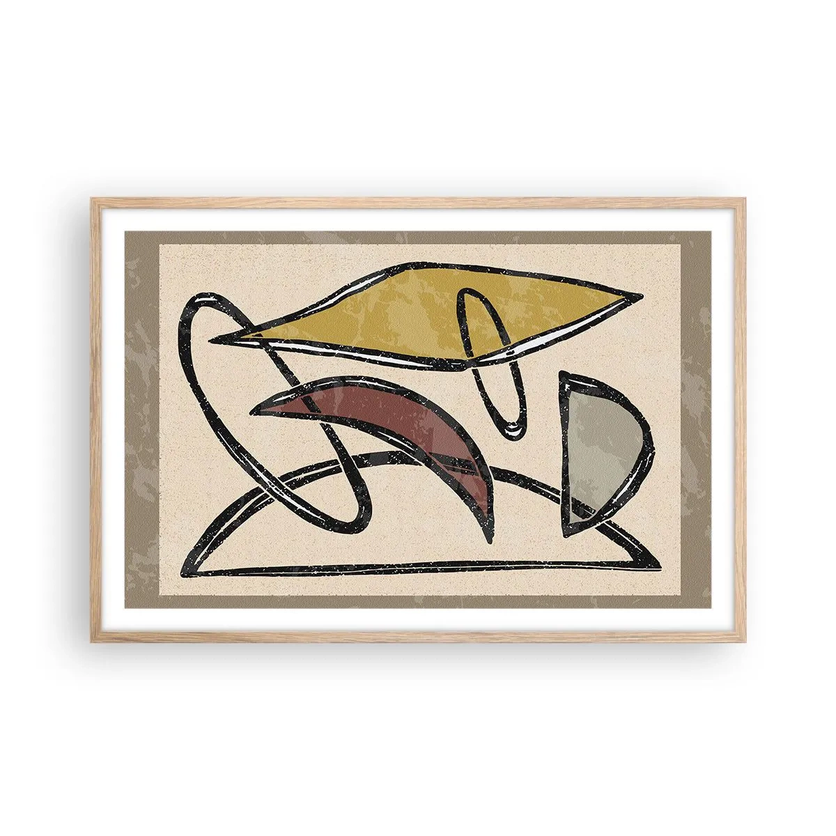 Poszter világos tölgy keretben - Függőlegesek és vízszintek - 91x61 cm