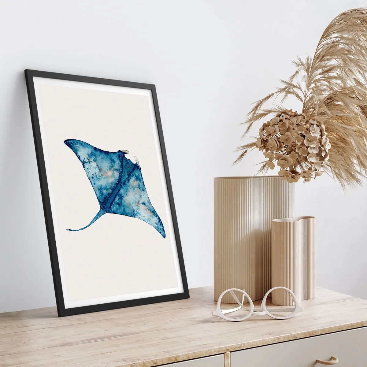 Poszter fehér keretben - Élet kékben - 70x100 cm