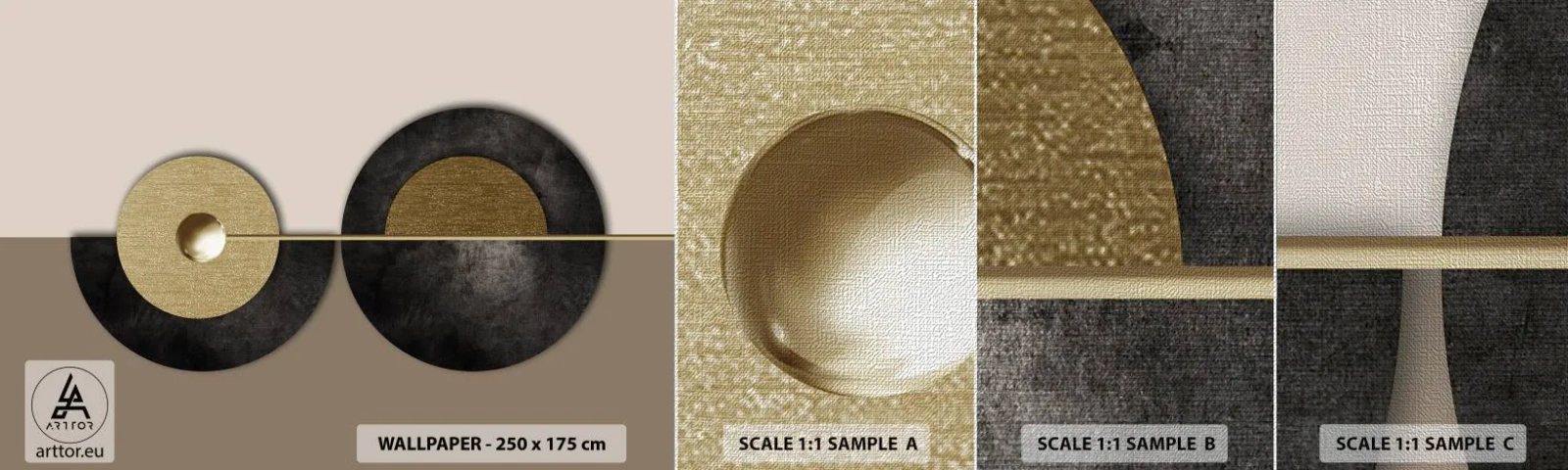 Fotótapéta Minta Premium Canvas - Variációk egy kör körül - Kerekek, Absztrakció, Art Deco - 100x30 cm