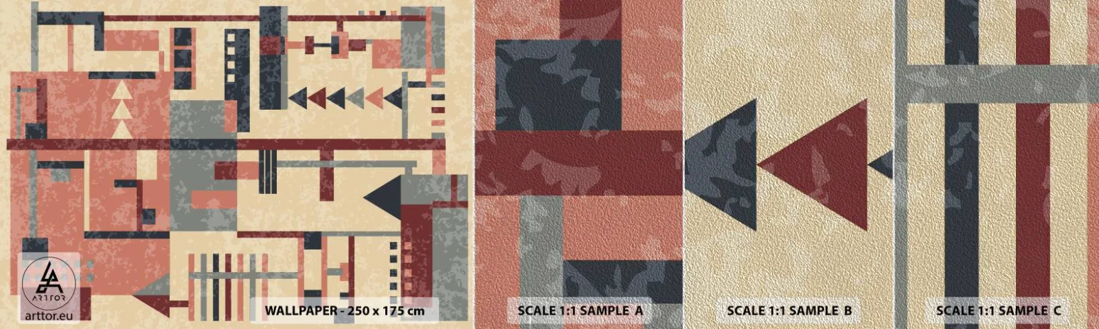Fotótapéta Minta Premium Sand - A függőleges és vízszintes felületek kombinációja - Absztrakció, Darab, Modern minta - 100x30 cm