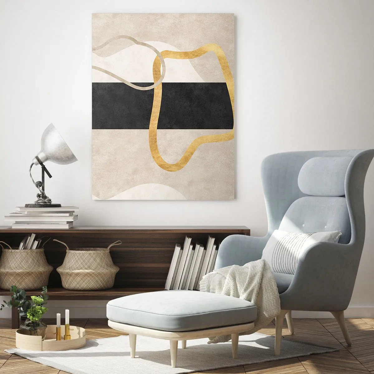 Üveg kép - Hurkolt formák - 50x70 cm