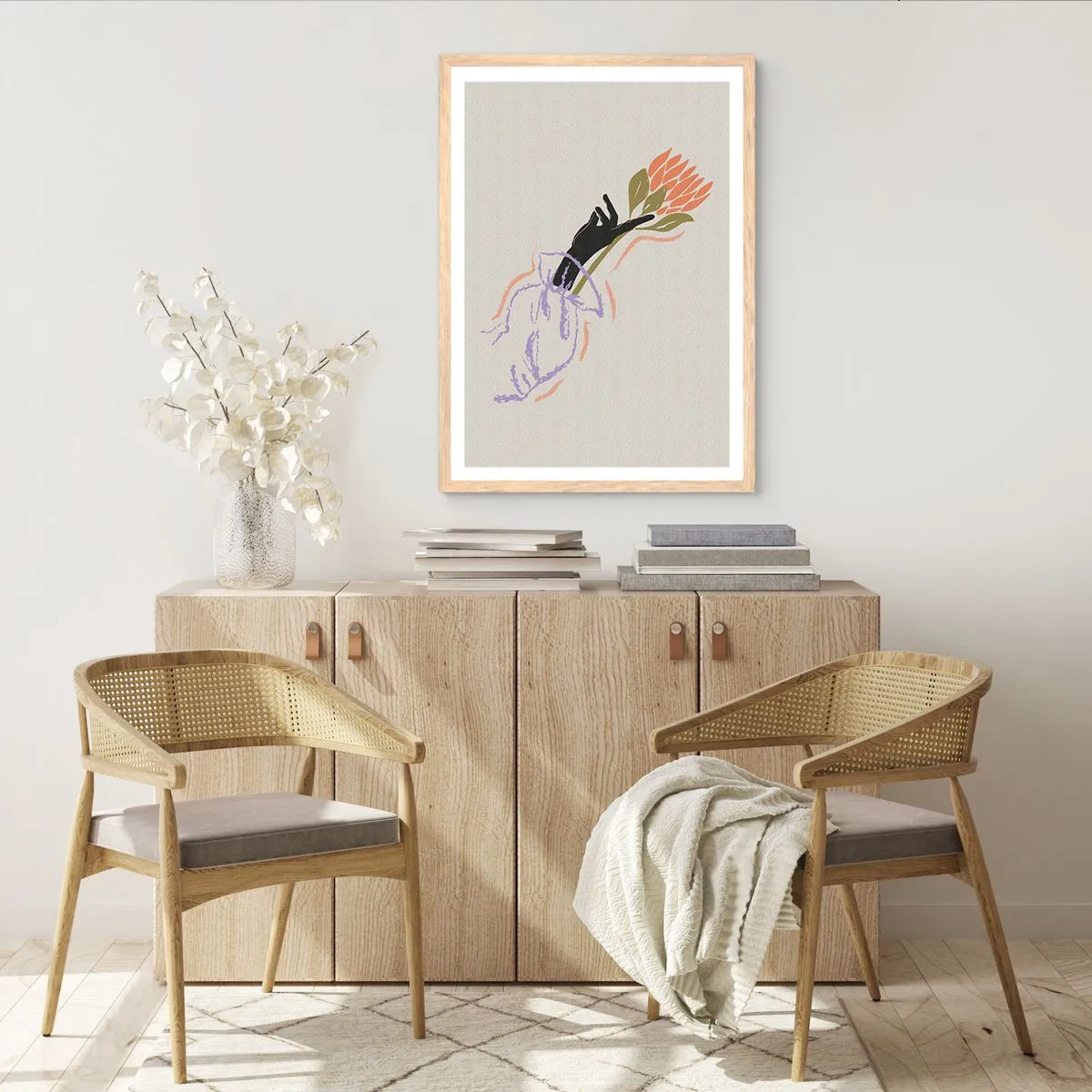 Poszter világos tölgy keretben - Egy testvéri érintés - 61x91 cm