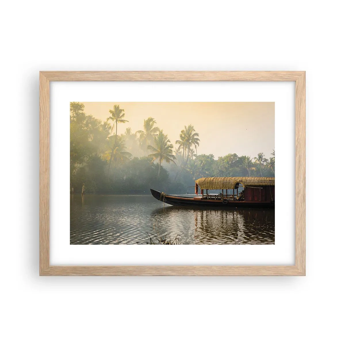 Poszter világos tölgy keretben - Ház a folyón - 40x30 cm