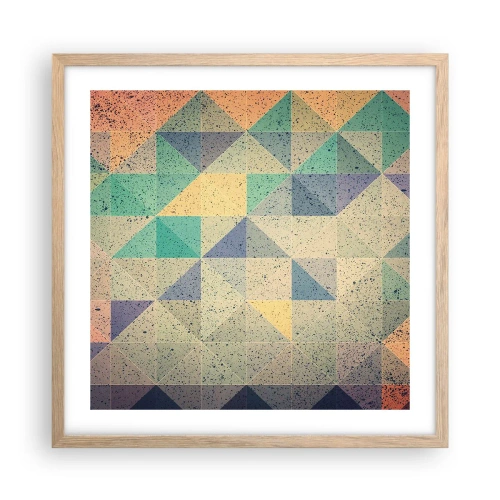 Poszter világos tölgy keretben - A háromszögek köztársasága - 50x50 cm