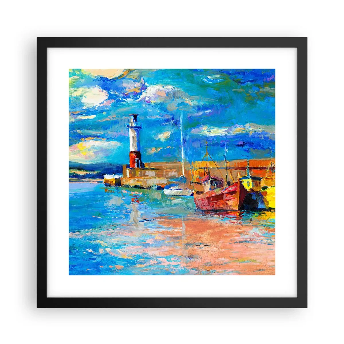 Poszter fehér keretben - Egy délután a szivárványos öbölben - 40x40 cm