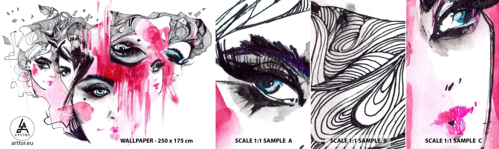 Fotótapéta Minta Öntapadós Deluxe Sticker - , - Női Szem, Női Arc, Darab - 100x30 cm