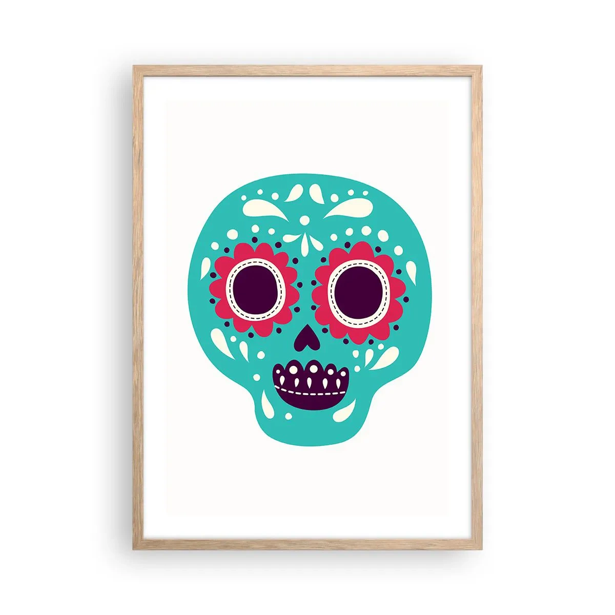 Poszter világos tölgy keretben - Az élet - szórakozás a halálig - 50x70 cm