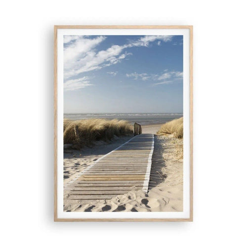 Poszter világos tölgy keretben - A dűne mögött, a fű susogásában - 70x100 cm