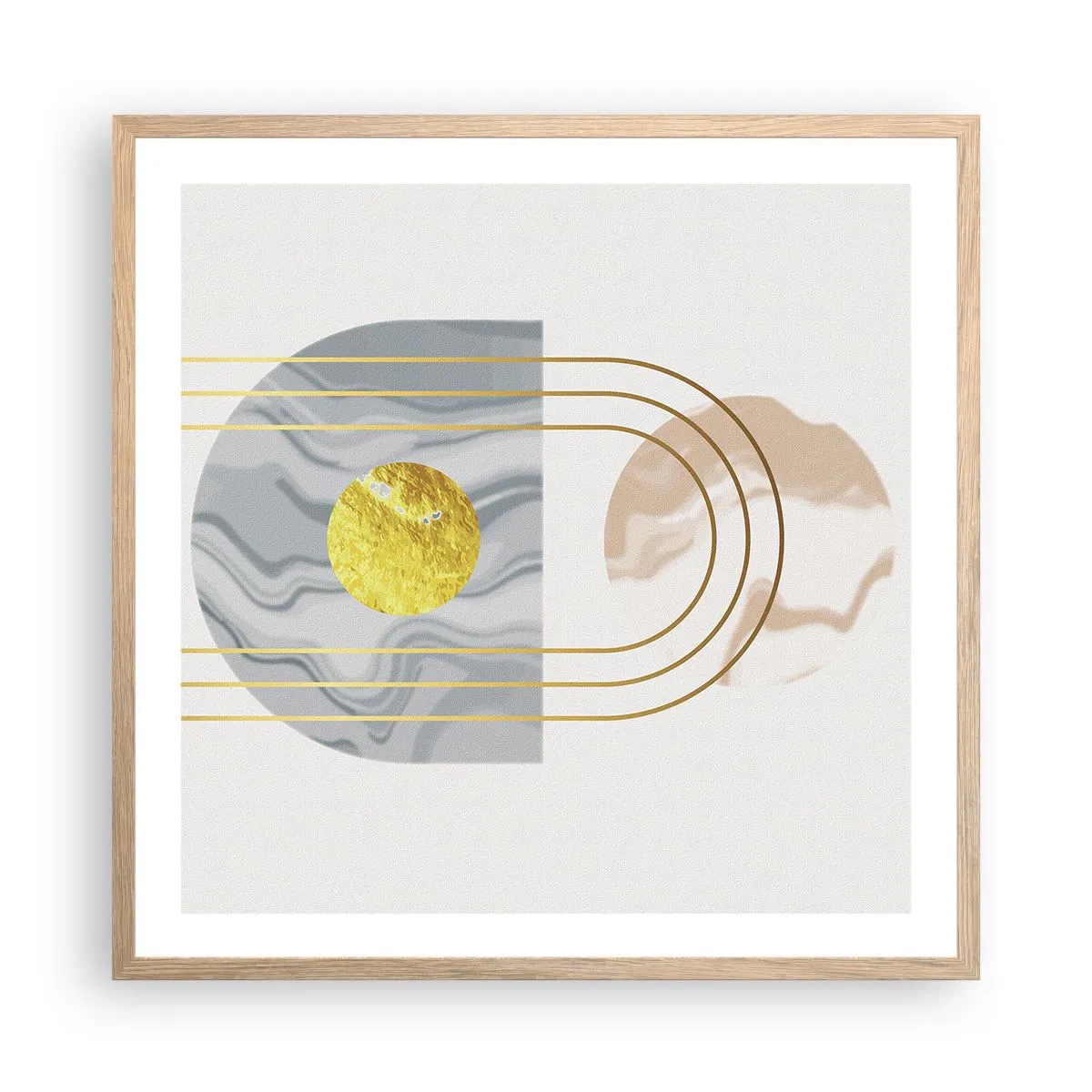 Poszter világos tölgy keretben - Fényerő és ragyogás - 60x60 cm